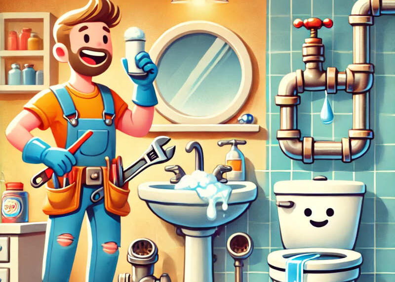 illustration of a diy plumber