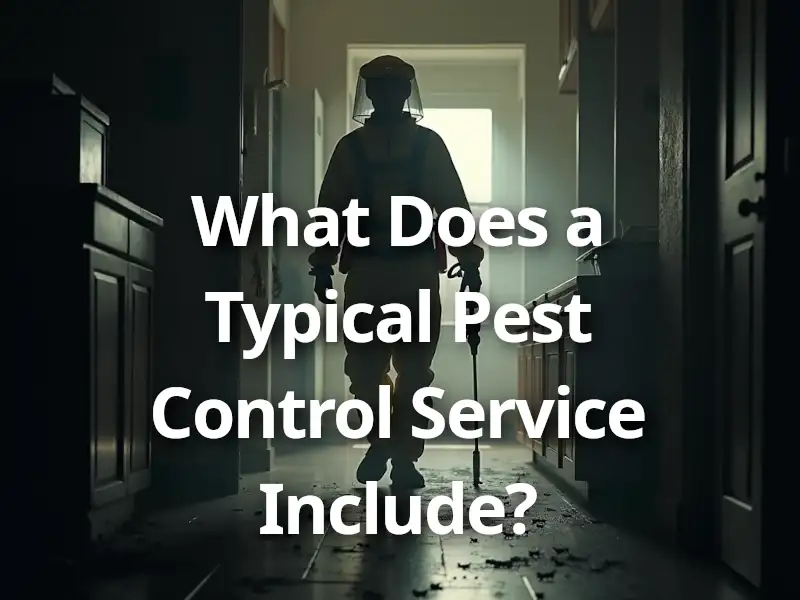 Image of a pest control worker in a home.